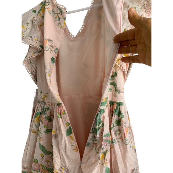 Sold Out Rachell Parcell Tiered Ruffle Sleeve Dot Floral Dress Size M NWT 7150 - Picture 13 of 15